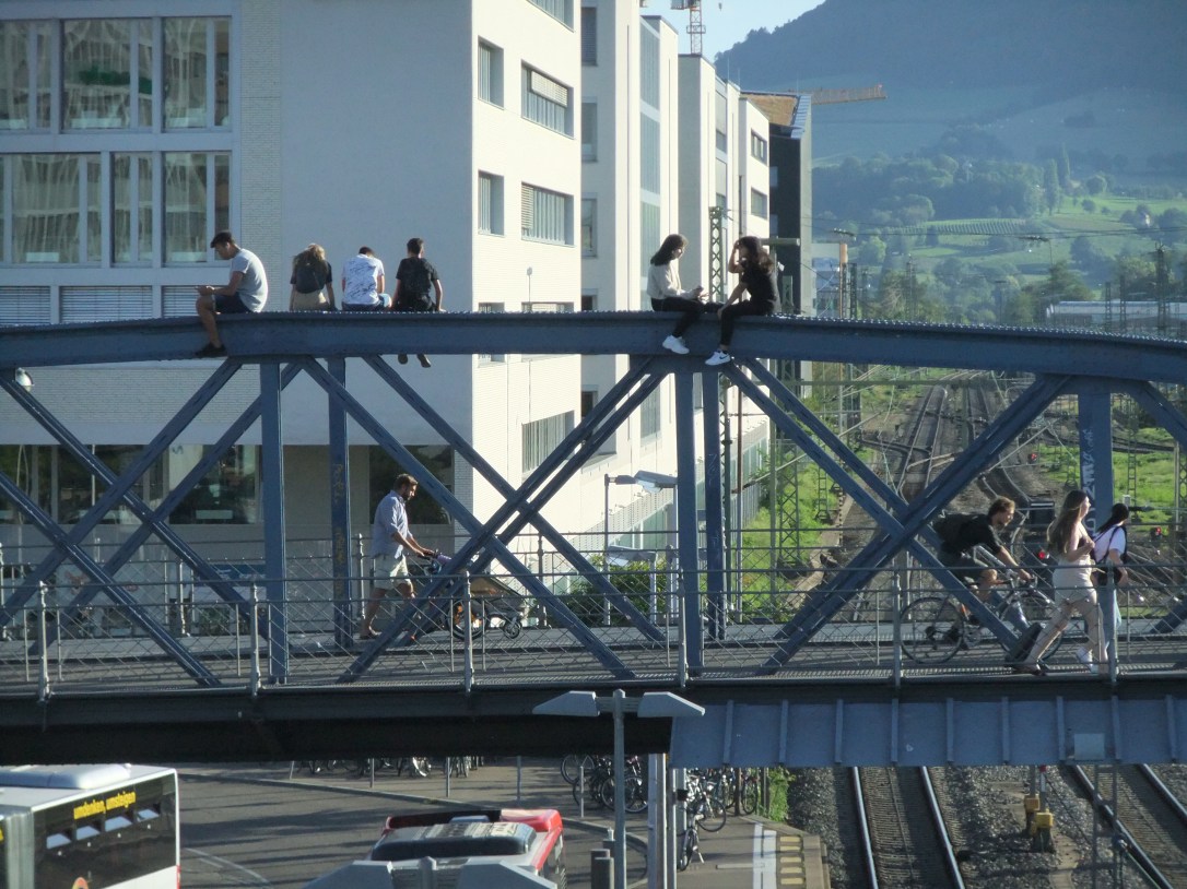 f students on bridge arch wv