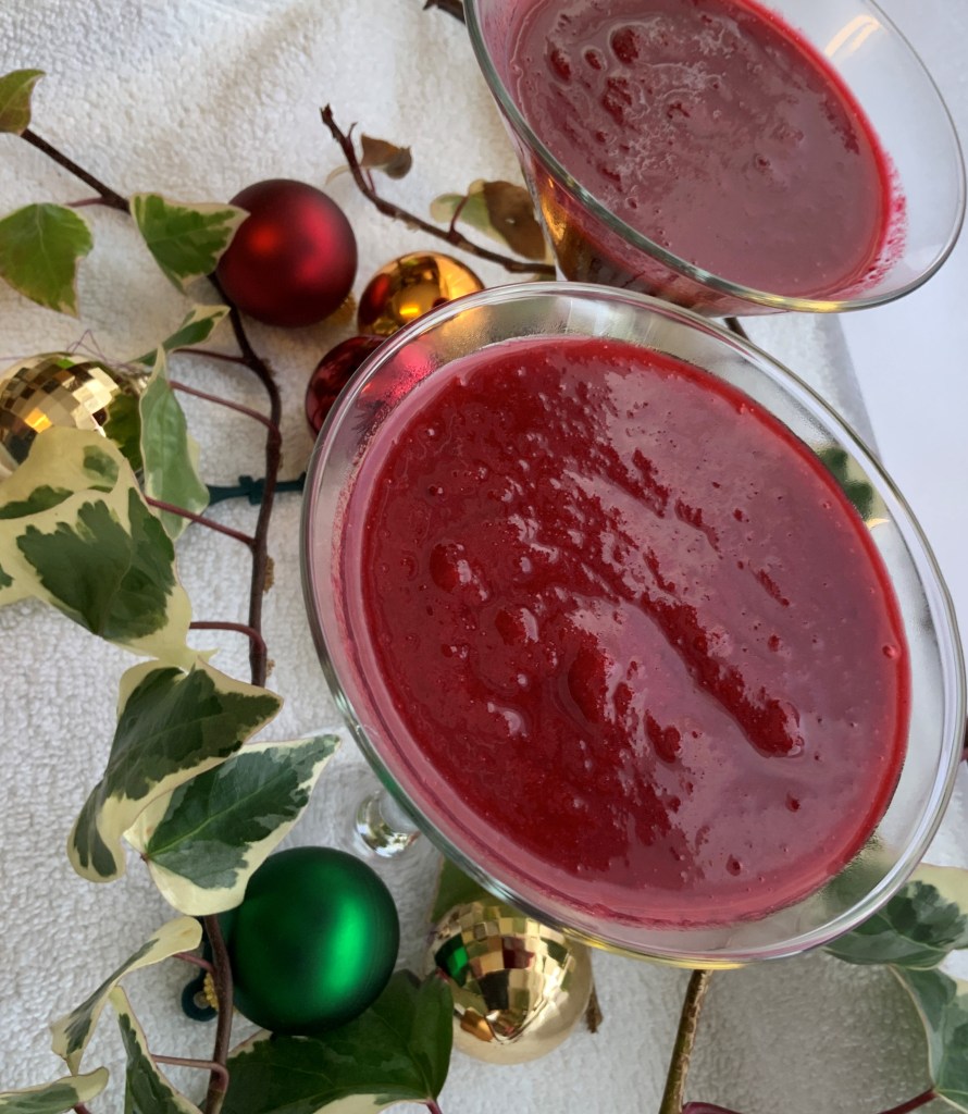 A Christmassy iced cherry daiquiri.  Remember, these are Kitties and not Puppies and definitely not suitable for children.