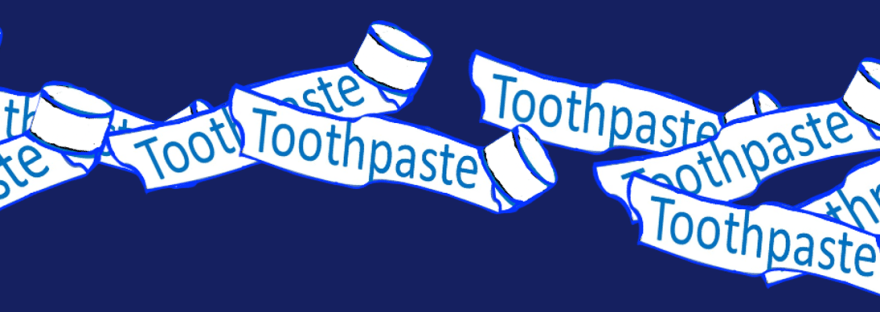 Illustration of empty toothpaste tubes which are not locally recyclable